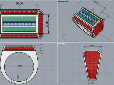 Signet ring model 1024 3D print model