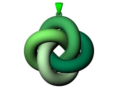 Double infinity gold pendant 3D print model