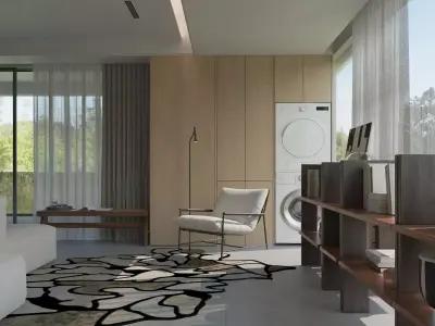 Mid Century interior  Livingroom 3D model