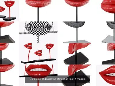 Collection of decorative statuettes lips