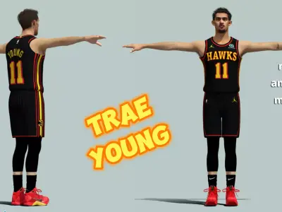 T-Pose Trae Young Atlanta Hawks NBA 3D model