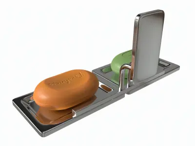 Bathroom Double Soap Holder 01 3D model