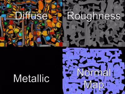 Vibrant Stained Glass model pack Low-poly 3D model