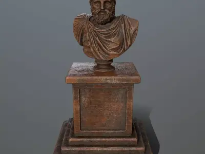 hercules bust of roman man Low-poly 3D model