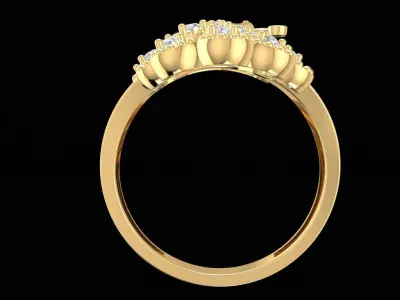 Luxury Peacock Diamond Cocktail Ring for Women 3D Model 902 3D print model