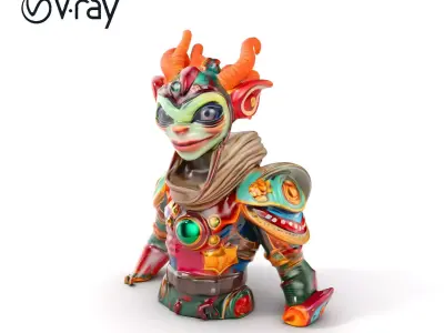 Fantasy Alien Warrior Model Pack Low-poly 3D model