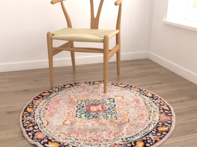 Round Rug Set 123 3D model