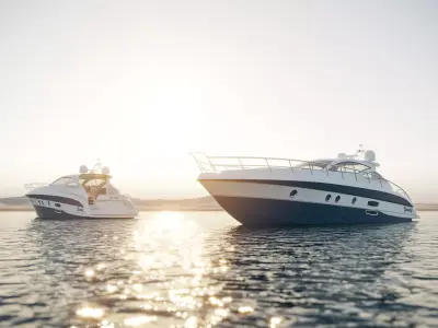 Yacht motor boat 3D model