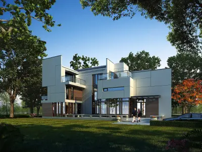 3D model of 2022 luxury fashion villa exterior 71 3D model