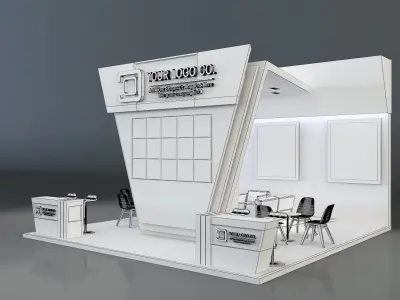  Booth Exhibition Stand a643 3D model