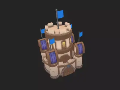 Castle handpainted texture Substance Free 3D model