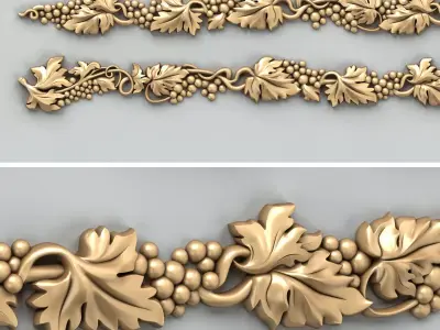 Carved decor horizontal 033 3D model