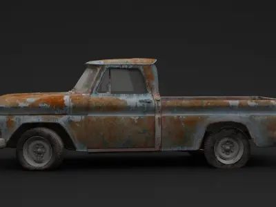 Rusty Old Pickup 3D model