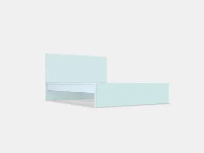 MALM Bed frame high 92 Low-poly 3D model