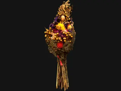 Flowers with Herbs Didukh Festive Bouquet Low-poly 3D model