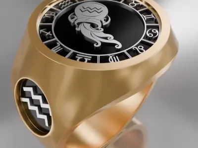 Cutwater zodiak symbol ring 3D model for 3D printing 3D print model