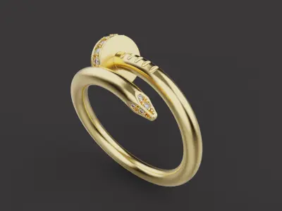 Nail Ring and necklace set 66368 3D print model