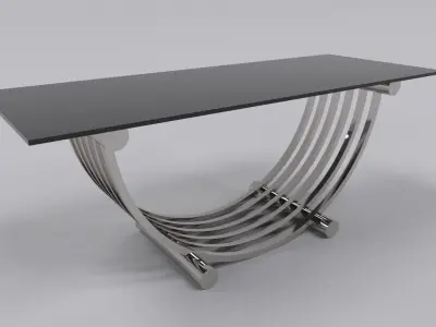 Coffee table stainless silver gloss 3D model