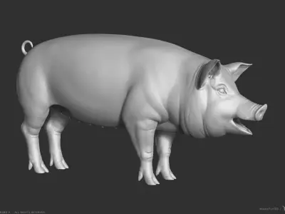 Pig - Highpoly Sculpture 3D model
