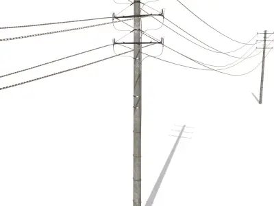 Electricity Pole 18 Low-poly 3D model