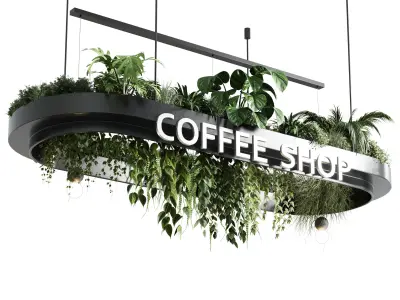 Reception Desk for Restaurant and Cafe set 01 3D model