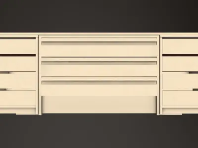 Modular Drawers Low-poly 3D model