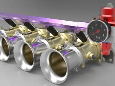 Individual throttle bodies 3D model