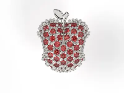 Apple Charm with gems 3D print model