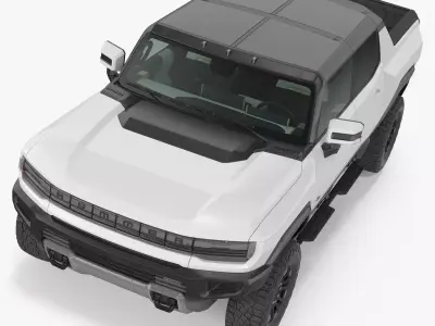 GMC Hummer EV PICKUP Lights Off Rigged for Maya 3D model