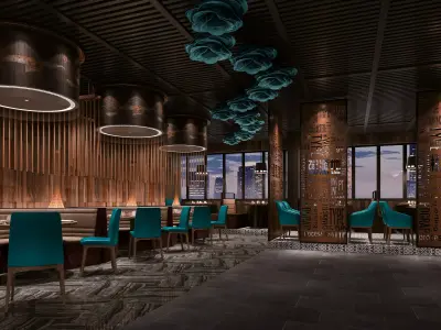 restaurant interior scenes 3D model