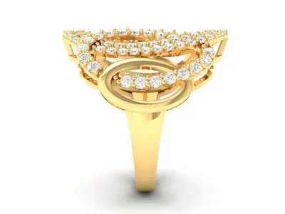 Elegant Wave Diamond Ring for Women 100 3D print model