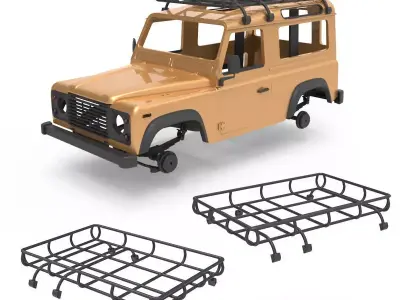 Land Rover Defender V2 4 Roof Luggage Carrier 3D print model