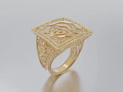 woman ring 3D print model