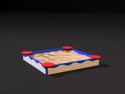 Sandbox with waves 3D model