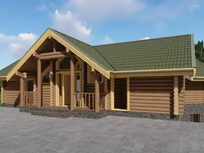 3D model of a wooden house 3D model purchase