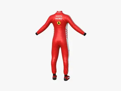 Racing Pilot Uniform A01 Red - Character Clothing Design Low-poly 3D model