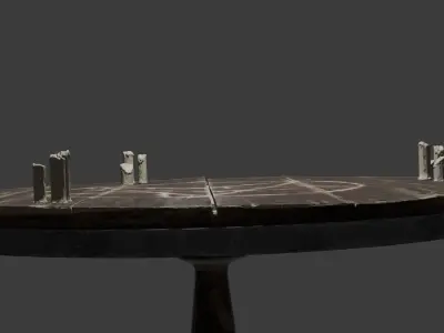 Antique Table Chair 3D model