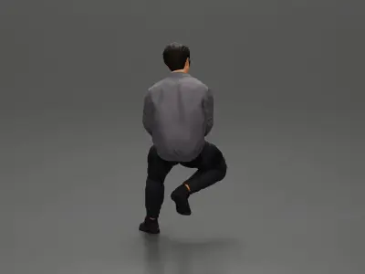 man sitting on car wearing jacket and sunglasses deep in thought 3D print model