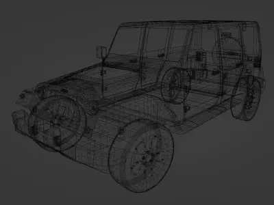 Jeep Wrangler Unlimited 2014 Polar Edition Low-poly 3D model