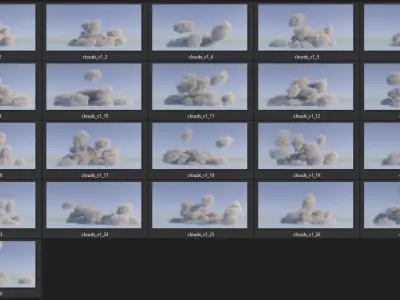 Realistic 3D Clouds - Voxels - VDB Cache Data 3D model