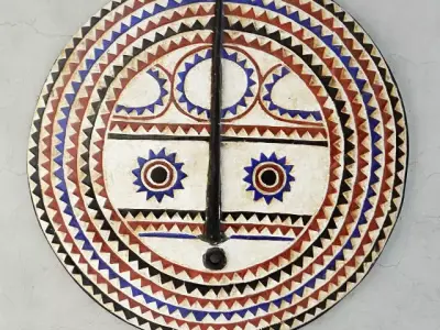 Baule Tribe Moon Mask Cote D Ivoire 3D model