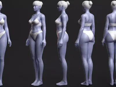 Advanced High Poly Female Basemesh - Body 01 3D model
