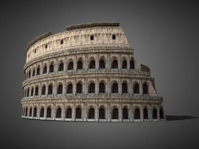 Roman Colosseum Ruins low poly 3d Model Low-poly 3D model