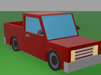 Low Poly Pickup Truck Low-poly 3D model
