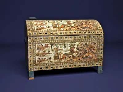 Egyptian King Tutankhamun chest Low-poly 3D model