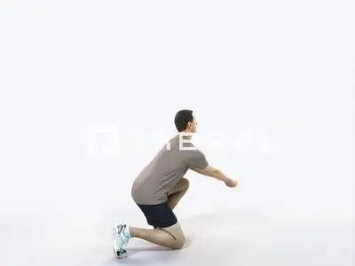 Romance 03J Volleyball Digging Sports Man Low-poly 3D model