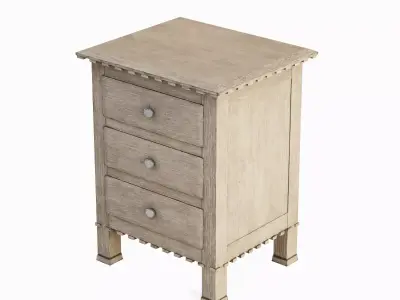 Old Wooden Dresser 02 Low-poly 3D model