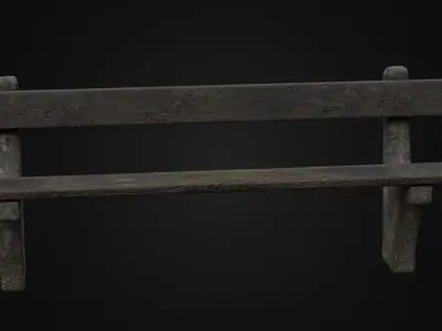 Old Dirty Soviet Bench 01 Low-poly 3D model