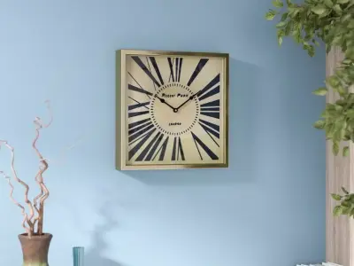 Metal Wall Clock Free 3D model