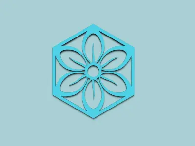Hexagonal Wall Panel A12 Flower - Interior Design Decoration 3D print model